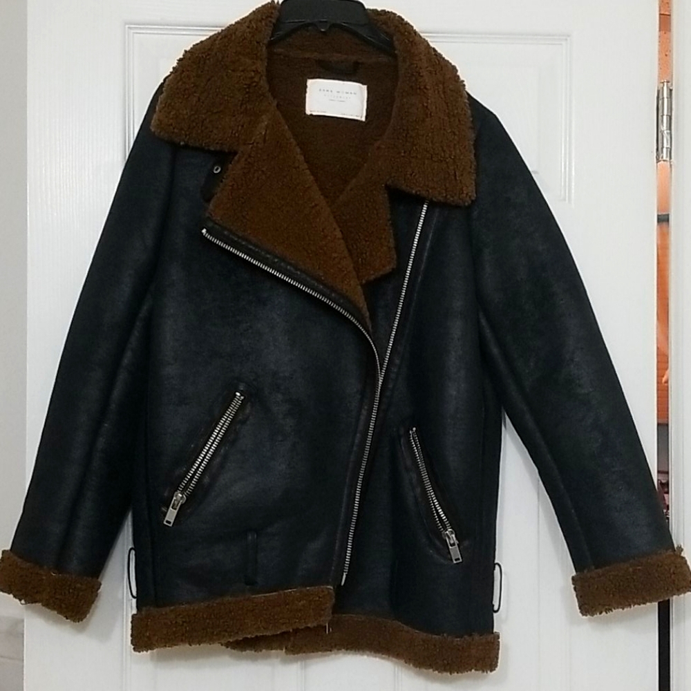 Zara shearling lined jacket